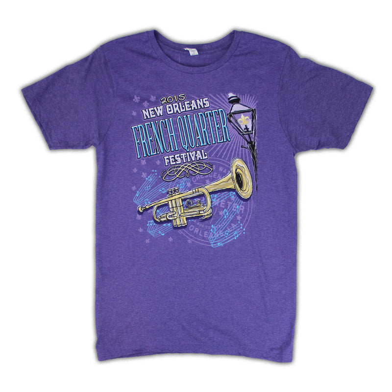 2015 French Quarter Festival Lineup T-Shirt Purple - Front