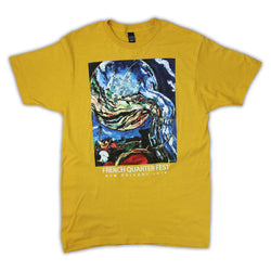 2016 French Quarter Festival Poster T-Shirt Yellow - Front