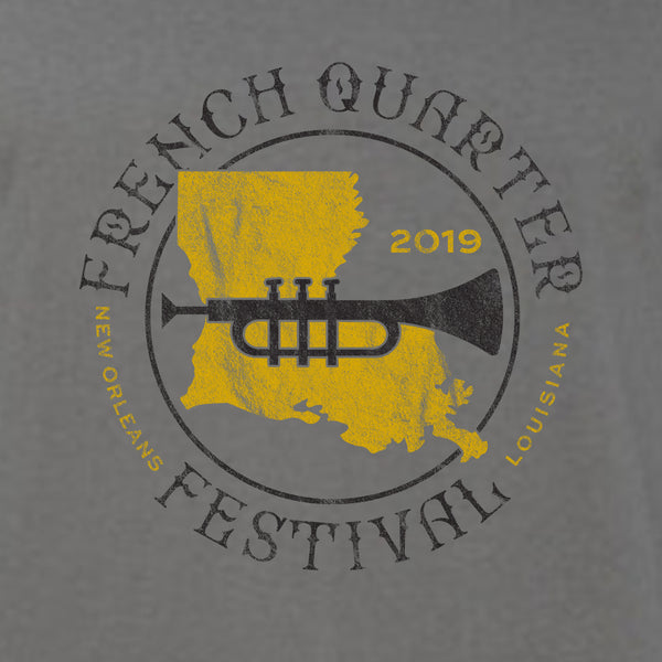 French Quarter Festival Adult Charcoal Unisex Simple Sound Tank - Detail