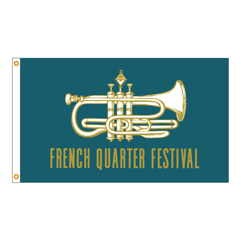 French Quarter Festival Novelty Official Logo Flag - Front