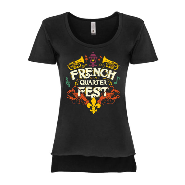 French Quarter Festival Adult Women's Big Easy High Low Hem T-Shirt Tee - Front
