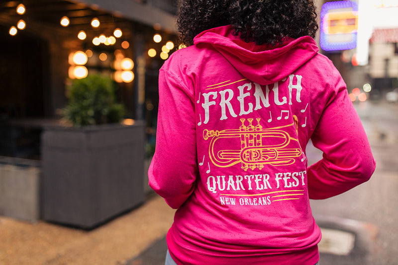 French Quarter Festival Outerwear Adult Women's Pink In Tune Full Zip Hoodie - Lifestyle