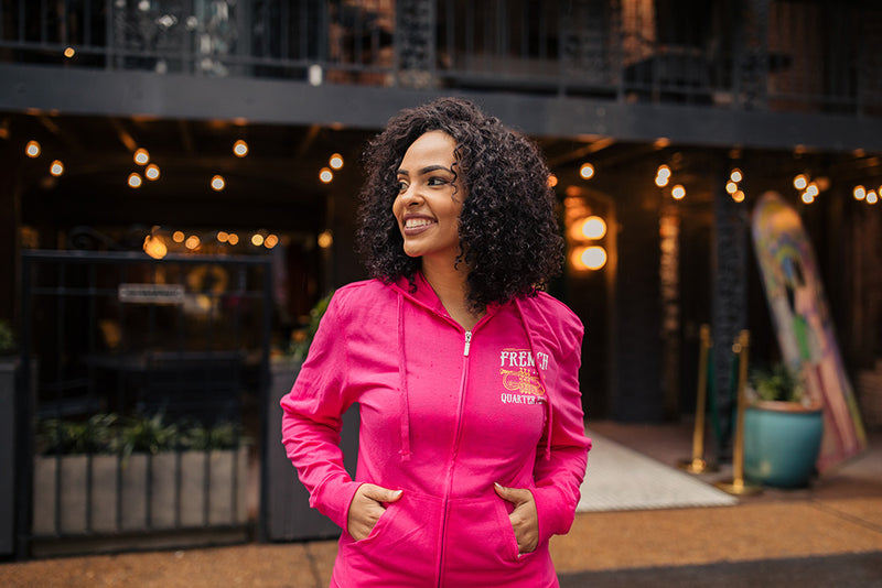French Quarter Festival Outerwear Adult Women's Pink In Tune Full Zip Hoodie - Lifestyle