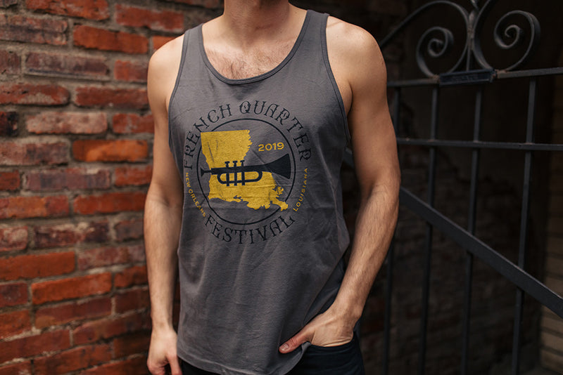 French Quarter Festival Adult Charcoal Unisex Simple Sound Tank - Lifestyle
